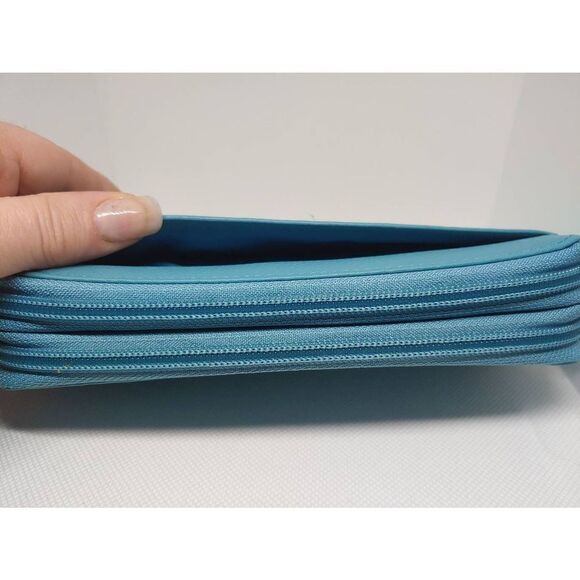 Mundi Women's Aquamarine Double Zip Clutch Wallet - Picture 8 of 11